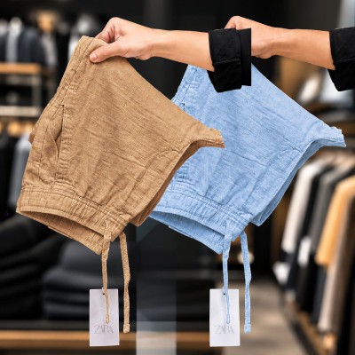 2 Pcs combo Most Demandable cotton trouser for Men (Brown & Sky)