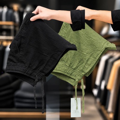 2 Pcs combo Most Demandable cotton trouser for Men (Black & Olive)
