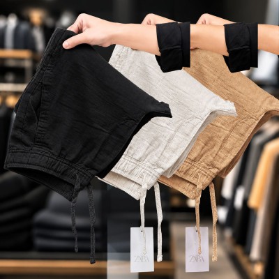 3 Pcs combo Most Demandable cotton trouser for Men (Black, Biscuit & Brown)