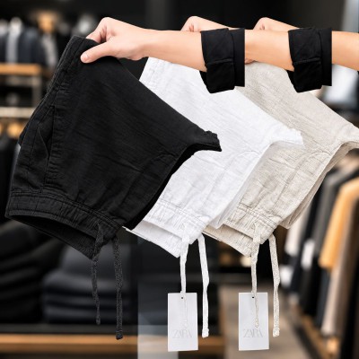 3 Pcs combo Most Demandable cotton trouser for Men (Black, White & Biscuit)