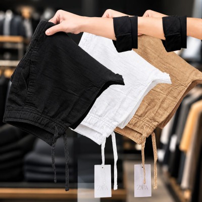 3 Pcs combo Most Demandable cotton trouser for Men (Black, White & Brown)