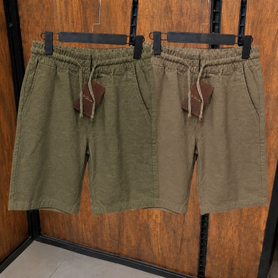 2 Pcs Combo Summer Comfortable REMI Cotton Shorts (Olive & Brown)