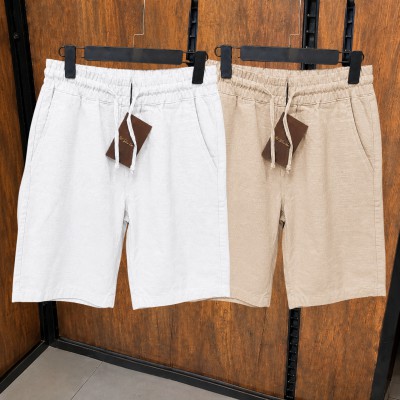 2 Pcs Combo Summer Comfortable REMI Cotton Shorts (White & Biscuit)