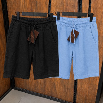 2 Pcs Combo Summer Comfortable REMI Cotton Shorts (Black & Sky)