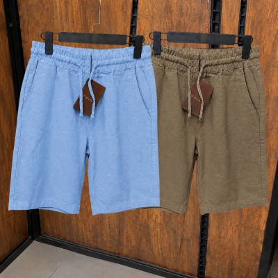 2 Pcs Combo Summer Comfortable REMI Cotton Shorts (Sky & Brown)