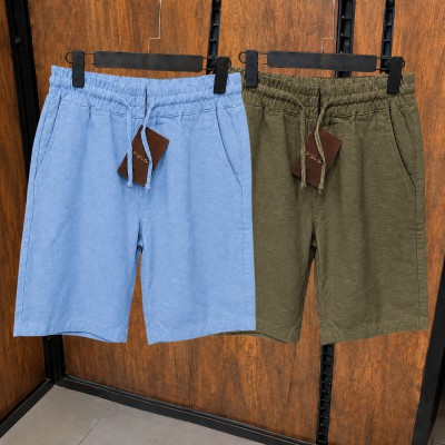 2 Pcs Combo Summer Comfortable REMI Cotton Shorts (Sky & Olive)