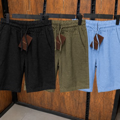 3 Pcs Combo Summer Comfortable REMI Cotton Shorts (Black, Olive & Sky)