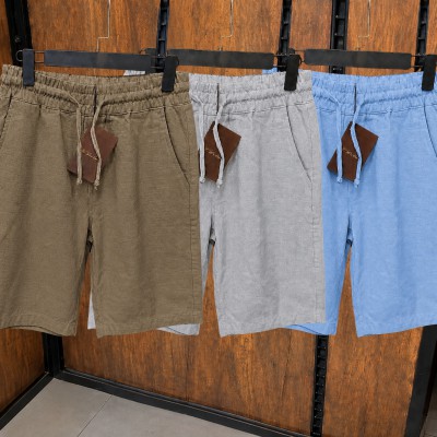 3 Pcs Combo Summer Comfortable REMI Cotton Shorts (Brown, Ash & Sky)