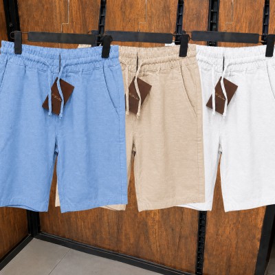 3 Pcs Combo Summer Comfortable REMI Cotton Shorts (Sky, Biscuit & White)