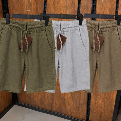 3 Pcs Combo Summer Comfortable REMI Cotton Shorts (Olive, Ash & Brown)