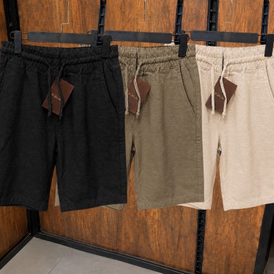 3 Pcs Combo Summer Comfortable REMI Cotton Shorts (Black, Brown & Biscuit)